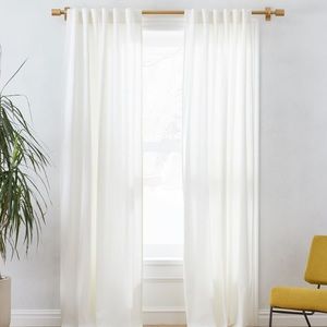 West elm opaque linen pole pocket curtains, white